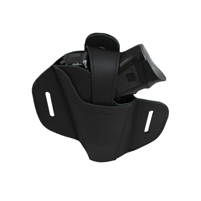 Black Leather Ambidextrous Pancake Holster