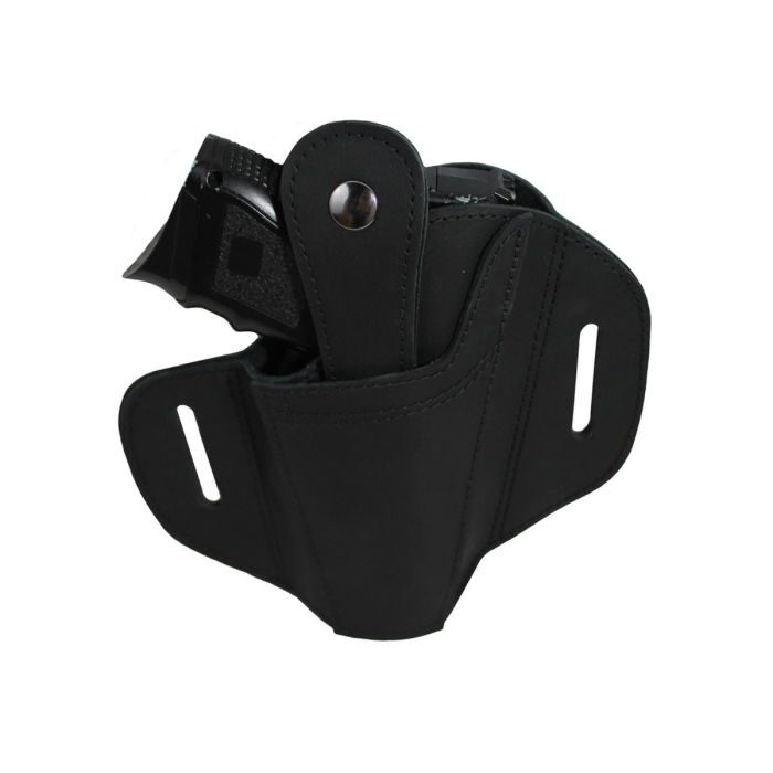 Black Leather Ambidextrous Pancake Holster
