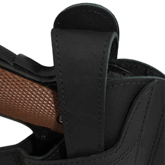 Black Leather Ambidextrous Pancake Holster