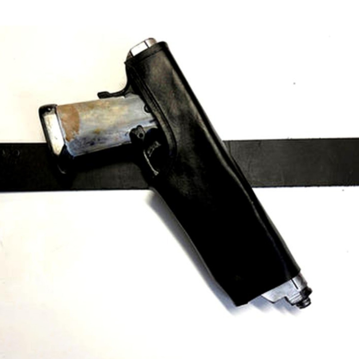 Black Leather Calf Holster And Pouch Set