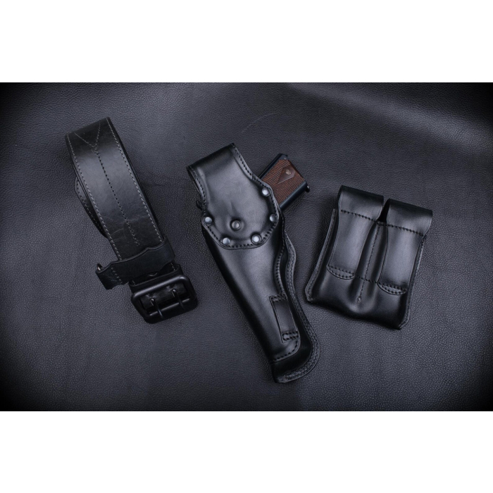 Black Leather Drop Leg Holster