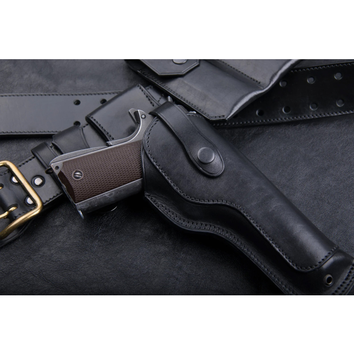 Black Leather Drop Leg Holster