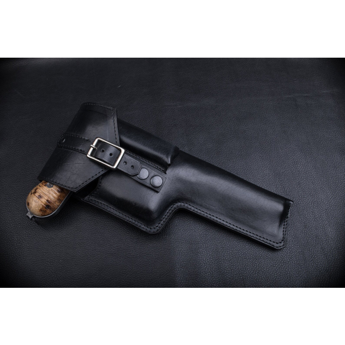 Black Leather Flap Belt Holster