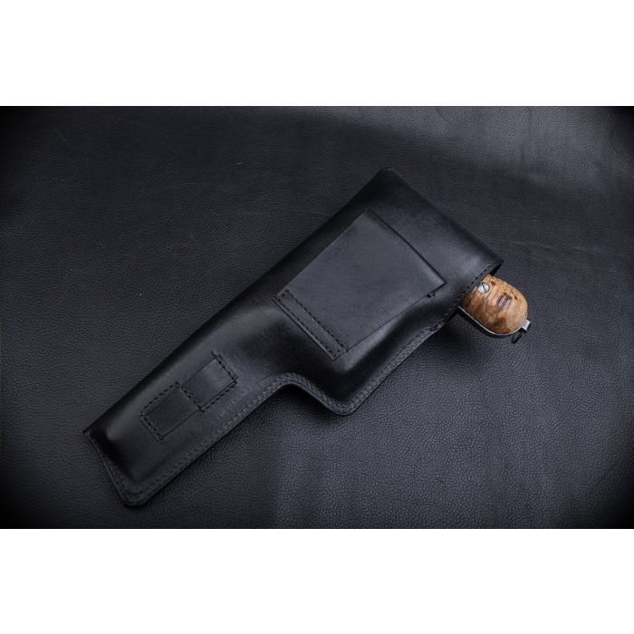 Black Leather Flap Belt Holster