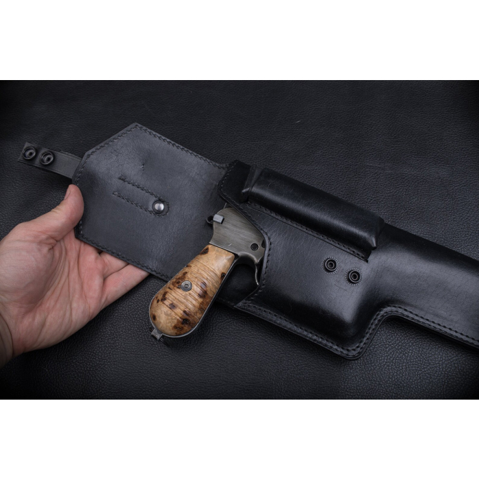 Black Leather Flap Belt Holster