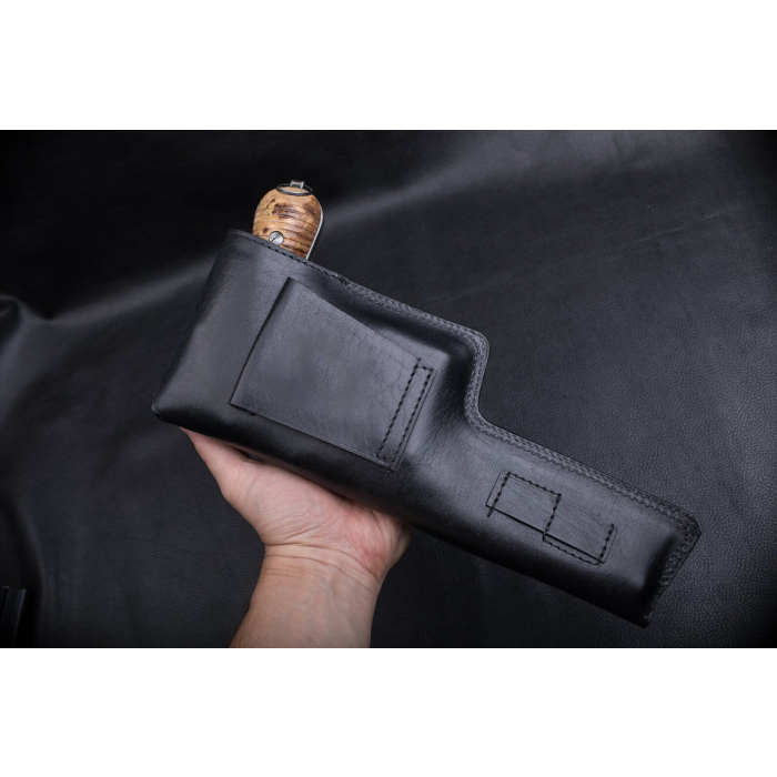 Black Leather Flap Belt Holster