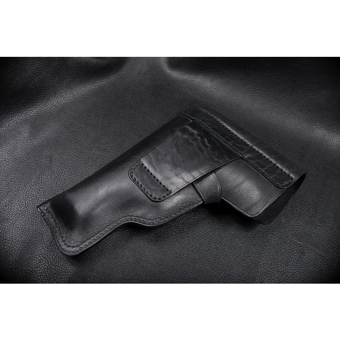 Black Leather Flap OWB Hunting Holster