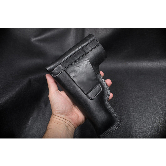 Black Leather Flap OWB Hunting Holster
