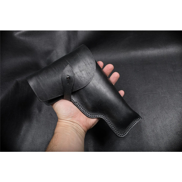 Black Leather Flap OWB Hunting Holster