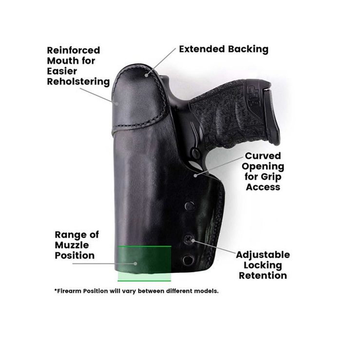 Black Leather Locking IWB Holster