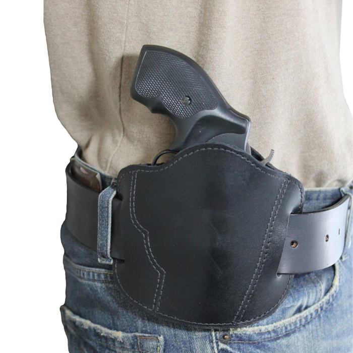 Black Leather Pancake Belt Slide Holster