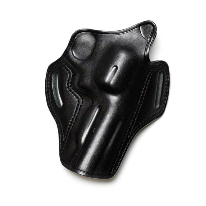 Black Leather Pancake OWB Revolver Holster