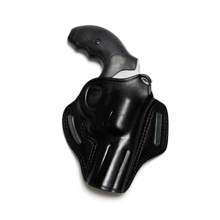 Black Leather Pancake OWB Revolver Holster