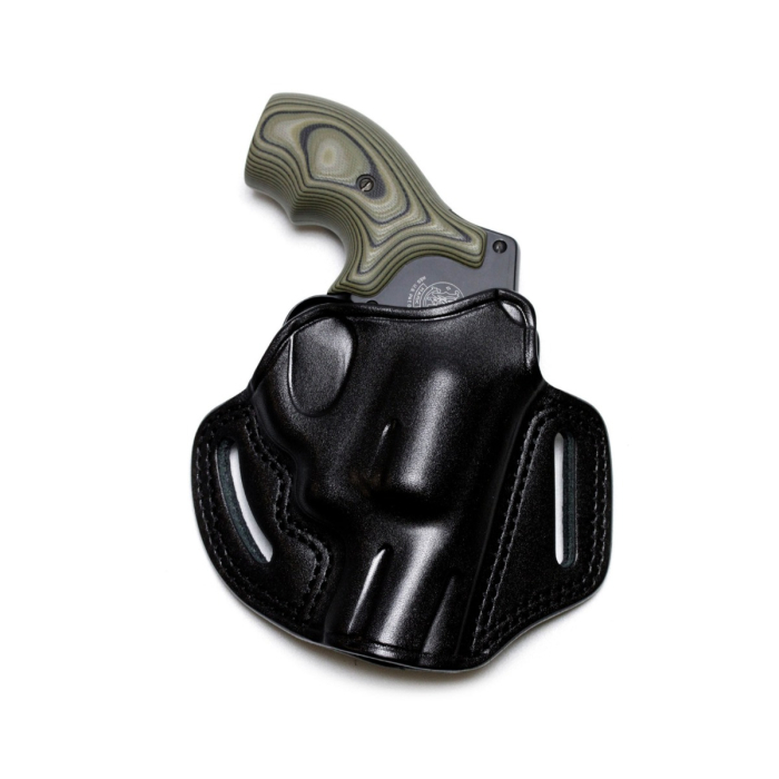 Black Leather Pancake OWB Revolver Holster