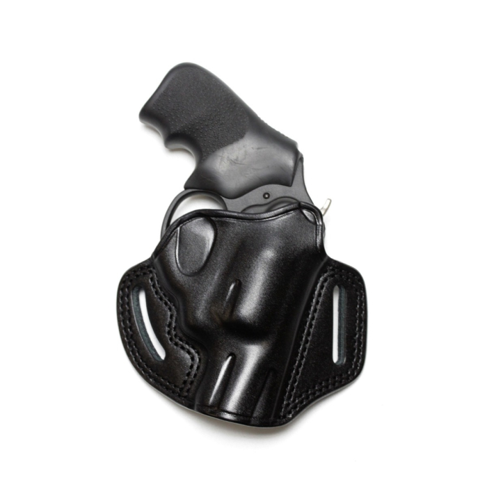 Black Leather Pancake OWB Revolver Holster