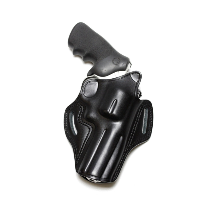 Black Leather Pancake OWB Revolver Holster