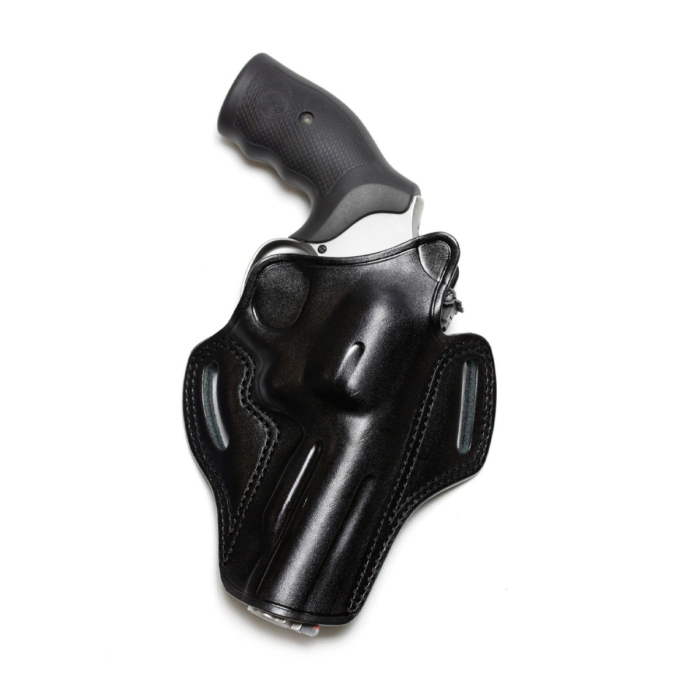 Black Leather Pancake OWB Revolver Holster