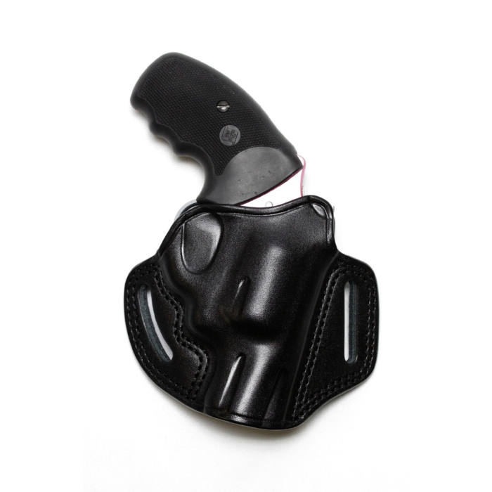 Black Leather Pancake OWB Revolver Holster