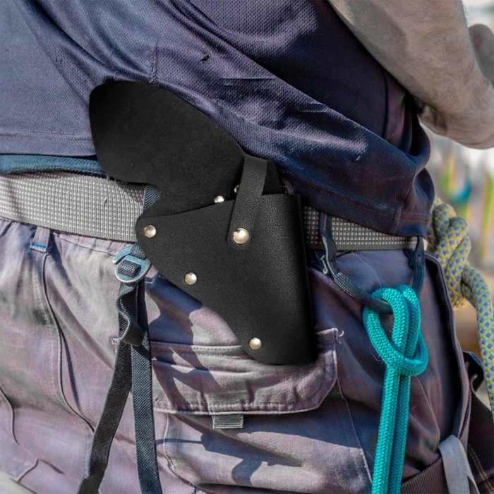 Black Leather Revolver Hunting Holster With Strap