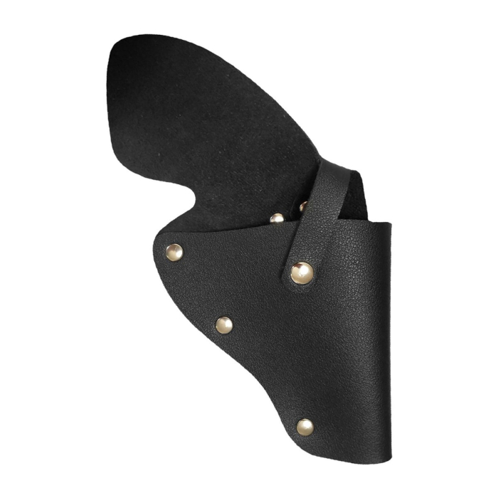 Black Leather Revolver Hunting Holster With Strap