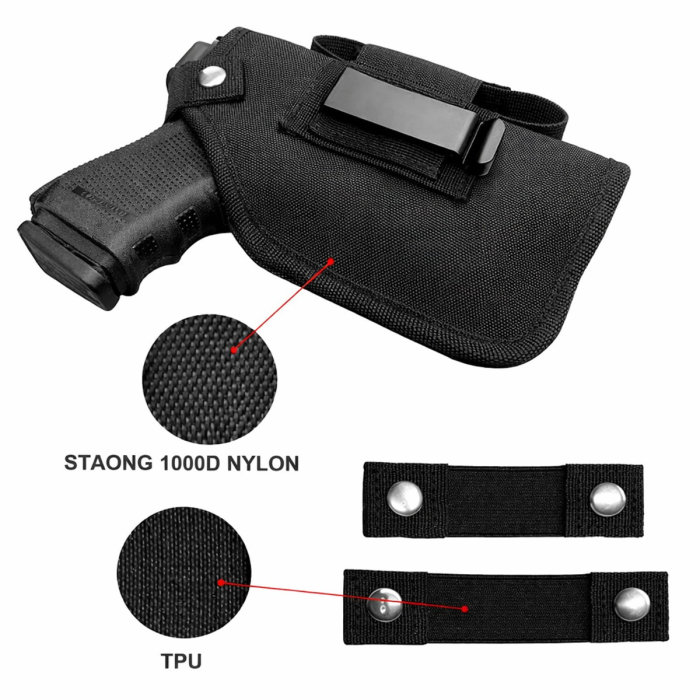 Black Nylon Ambidextrous Holster With Mag Pouch