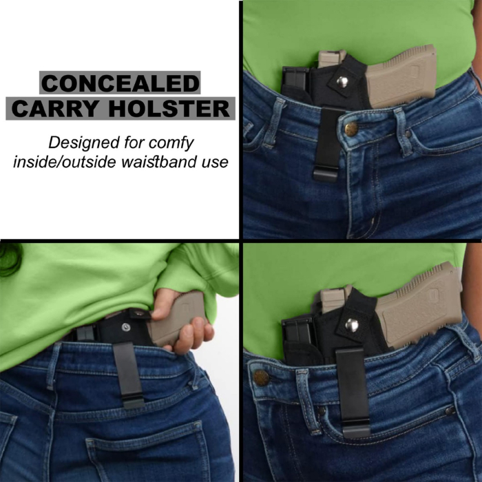 Black Nylon IWB OWB Holster With Mag Pouch