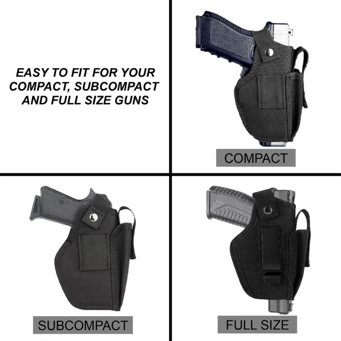 Black Nylon IWB OWB Holster With Mag Pouch