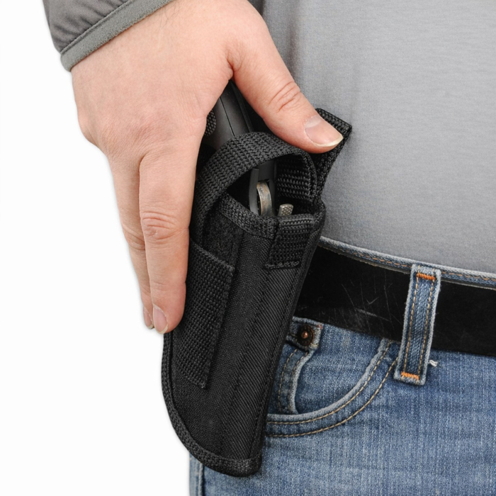 Black Nylon Revolver Belt Holster