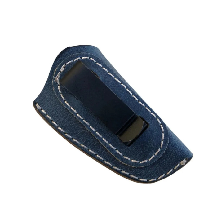 Blue Leather OWB Clip Holster