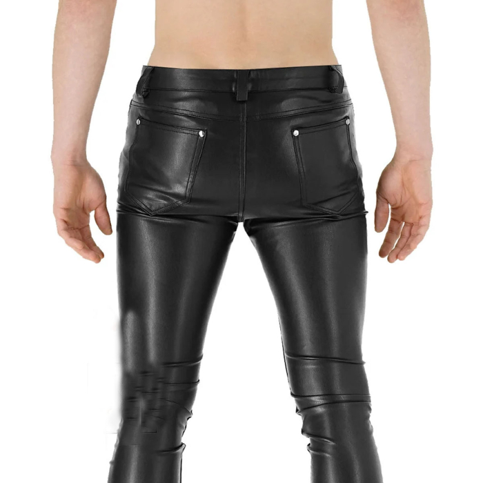 Bockle Men’s Skinny Stretch Faux Leather Pants