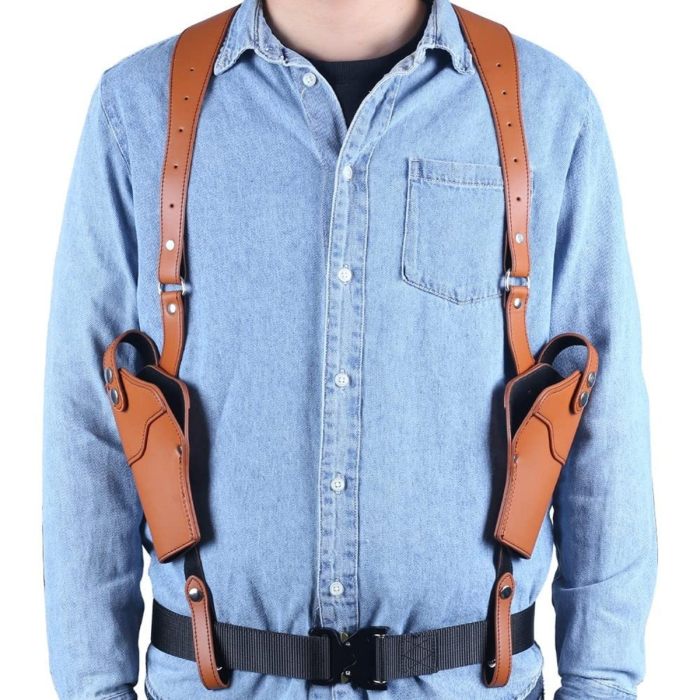 Brown Adjustable Dual Shoulder Holster