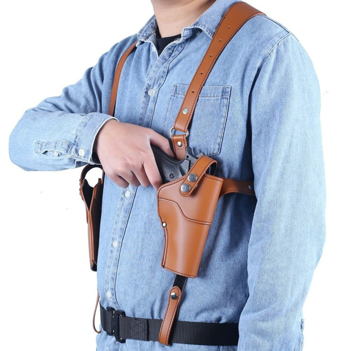 Brown Adjustable Dual Shoulder Holster