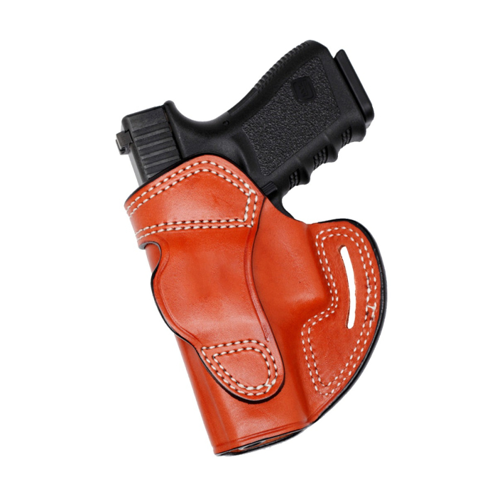 Brown Leather Belt Scabbard Holster Open Top