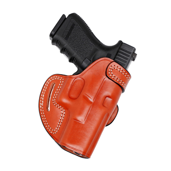 Brown Leather Belt Scabbard Holster Open Top