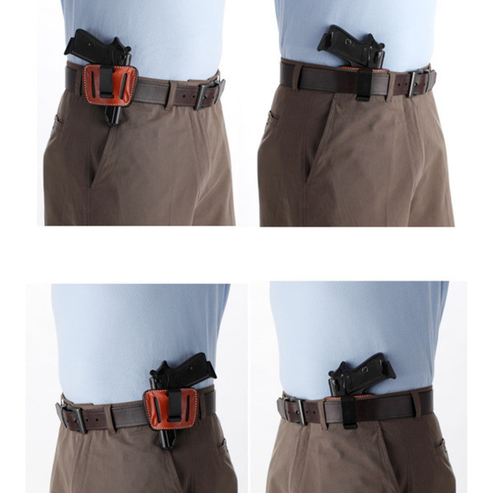 Brown Leather Ambidextrous Belt Slide Holster