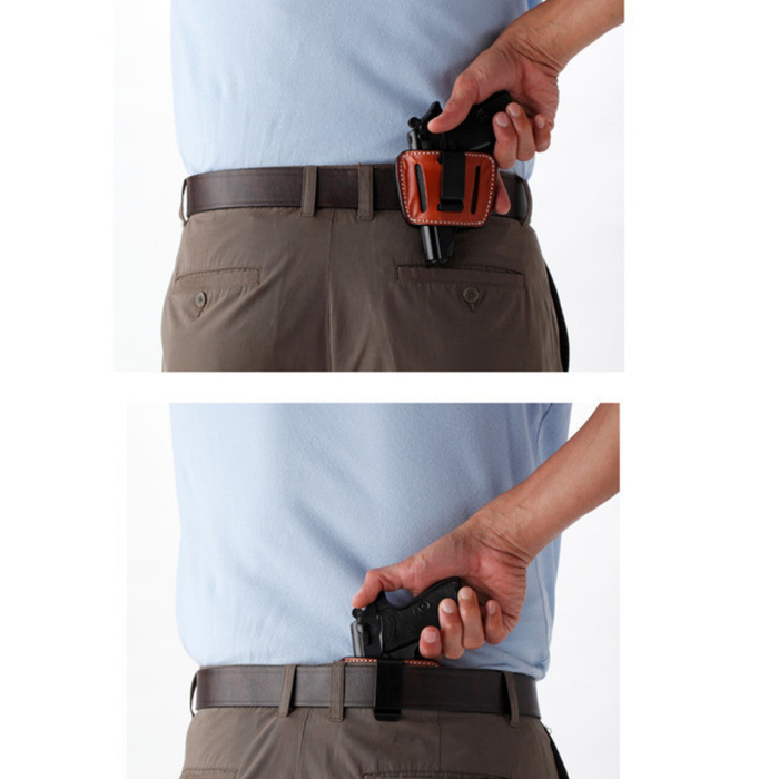 Brown Leather Ambidextrous Belt Slide Holster