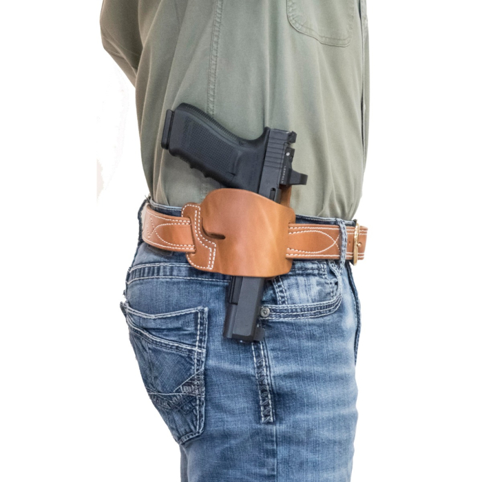 Brown Leather Belt Slide OWB Holster