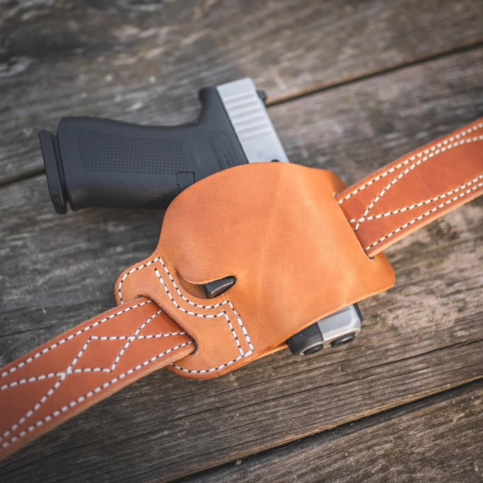 Brown Leather Belt Slide OWB Holster