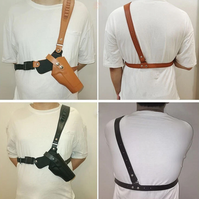 Tan Leather Chest Carry Holster