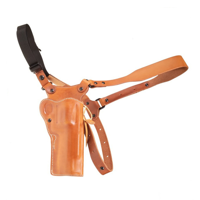 Brown Leather Chest Holster For Large Frame Revolver