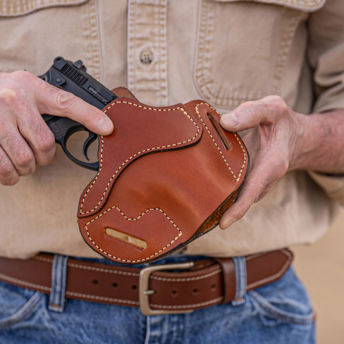 Brown Leather Close Contact OWB Holster