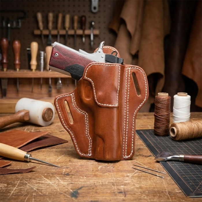 Brown Leather OWB Pancake Holster