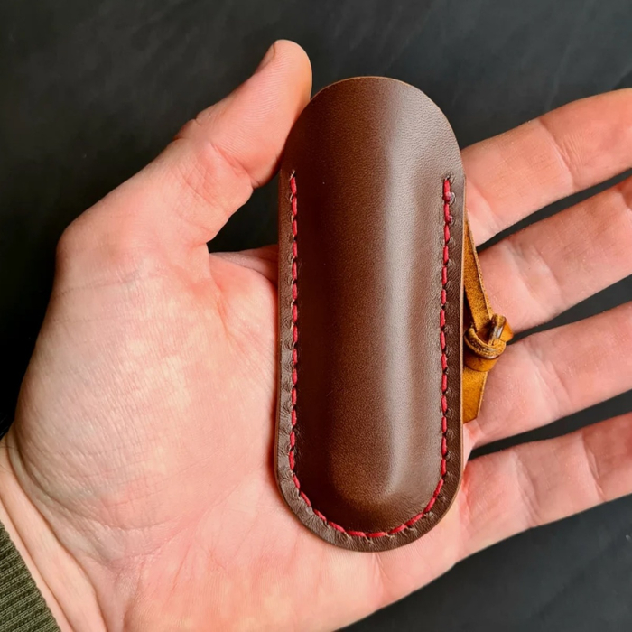 Brown Leather EDC Knife Pouch
