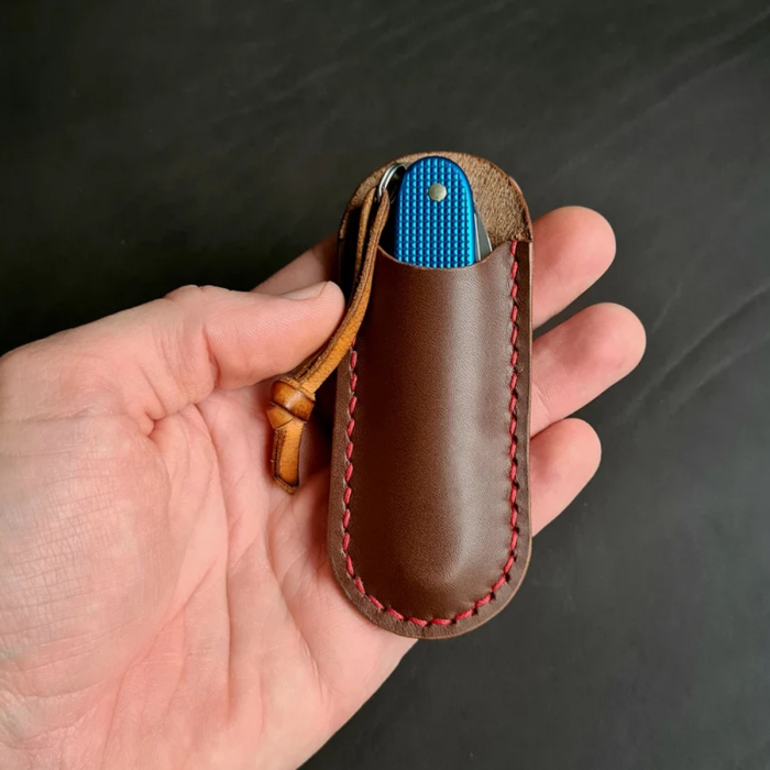 Brown Leather EDC Knife Pouch