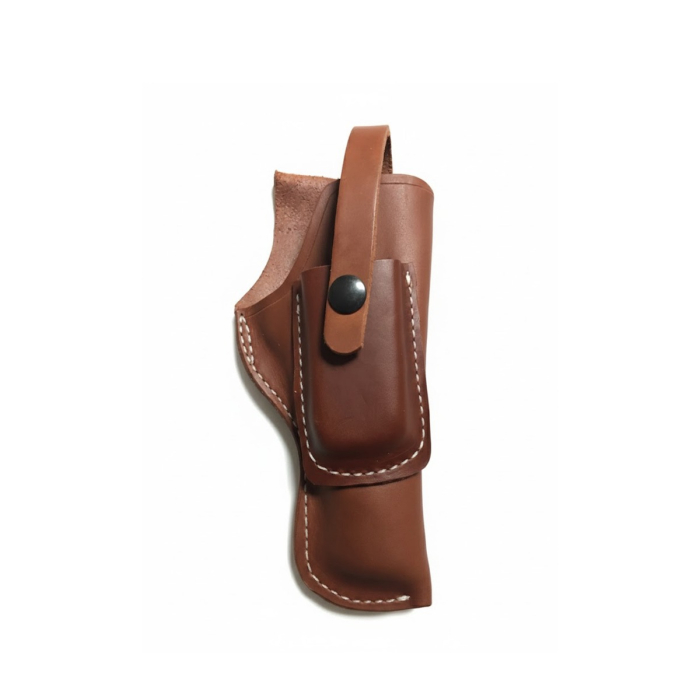 Brown Leather Field Holster With Spare Pouch