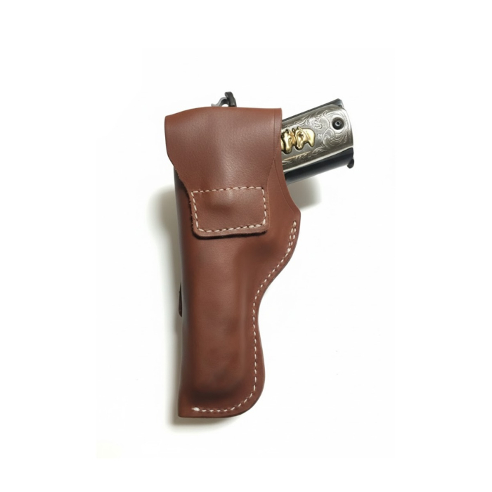 Brown Leather Field Holster With Spare Pouch