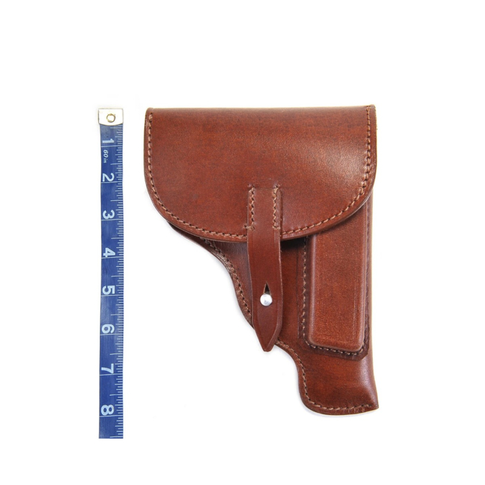 Brown Leather Flap Holster With Magazine Pouch