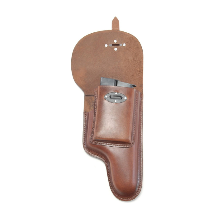 Brown Leather Flap Holster With Shoulder Strap