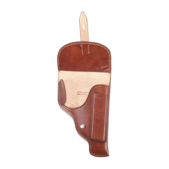 Brown Leather Flap Holster With Magazine Pouch