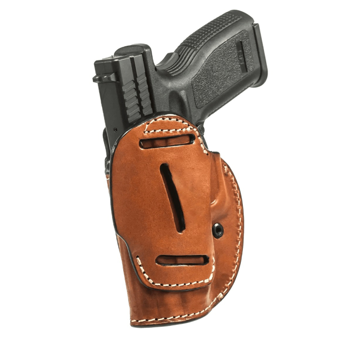 Brown Leather Four Way Open Top Hunting Holster